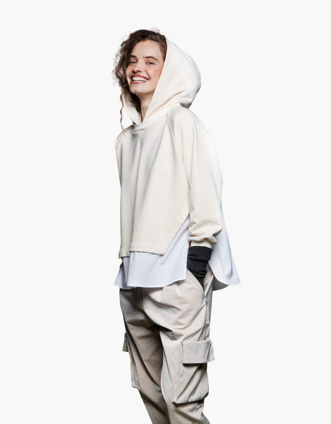 Sudadera con camisa popelin