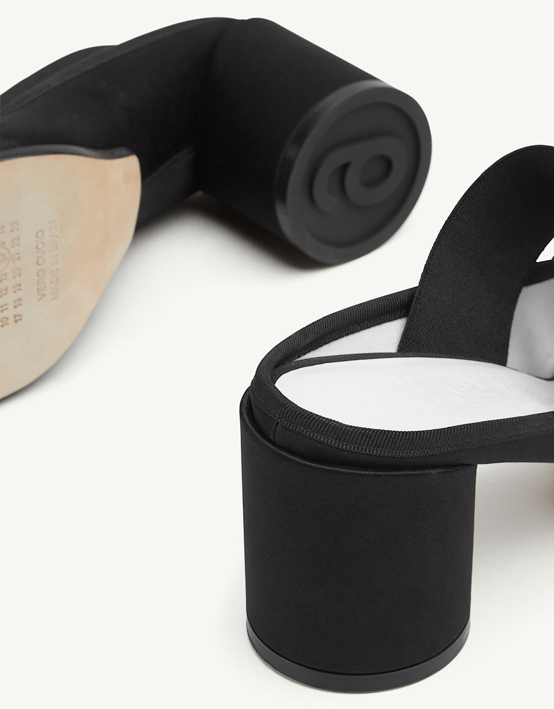 Bailarina Anatomic Tacón Satén - MM6 NEGRO