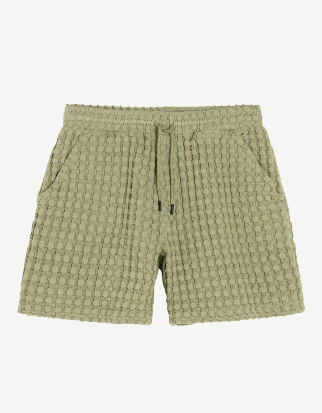 Green Waffle Bermuda Shorts