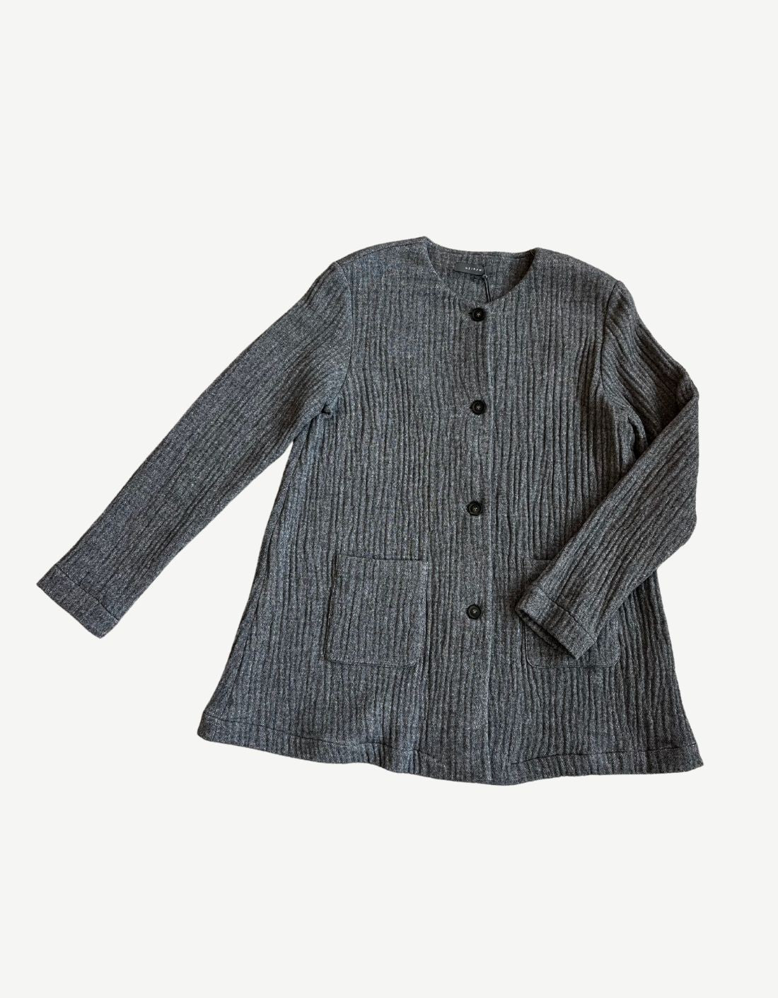 "Genny" Gray Button-Down Jacket