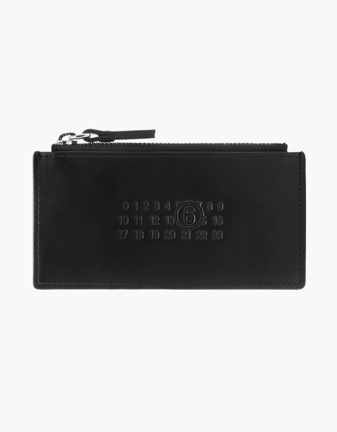 Black MM6 Numeric Zippered Card Holder - SA5UI0011