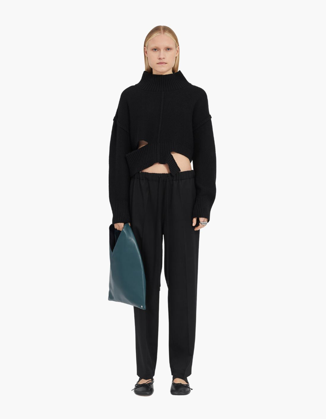 Tailored wool trousers with drawstring closure - MM6
