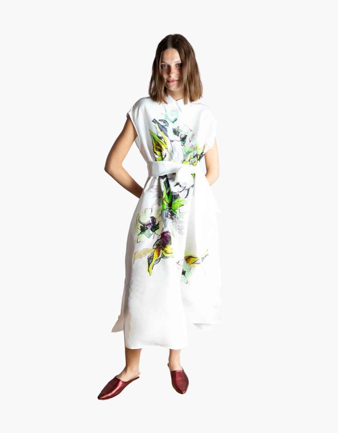 Vestido seda "Lily" camisero