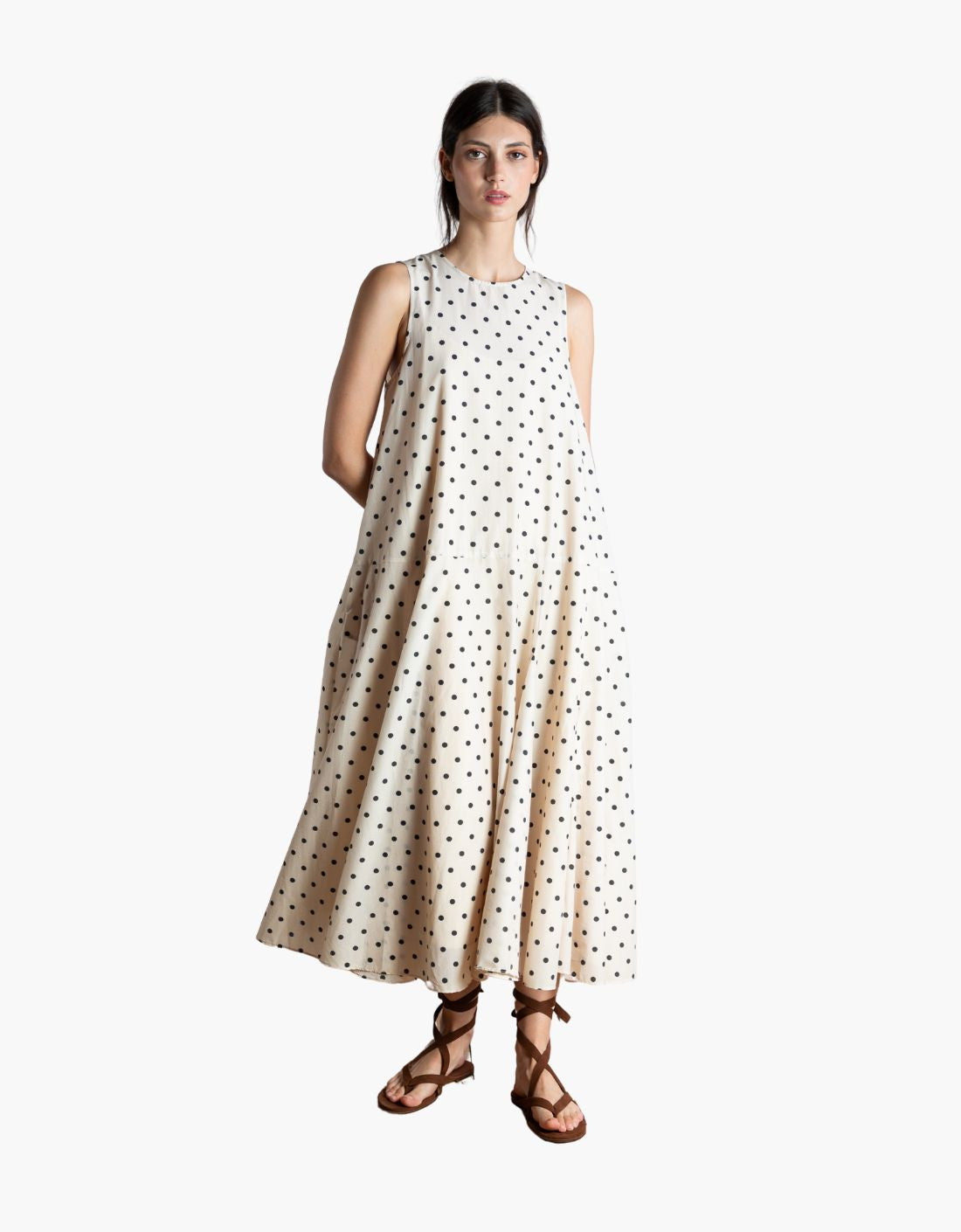 Black and white polka dot dress