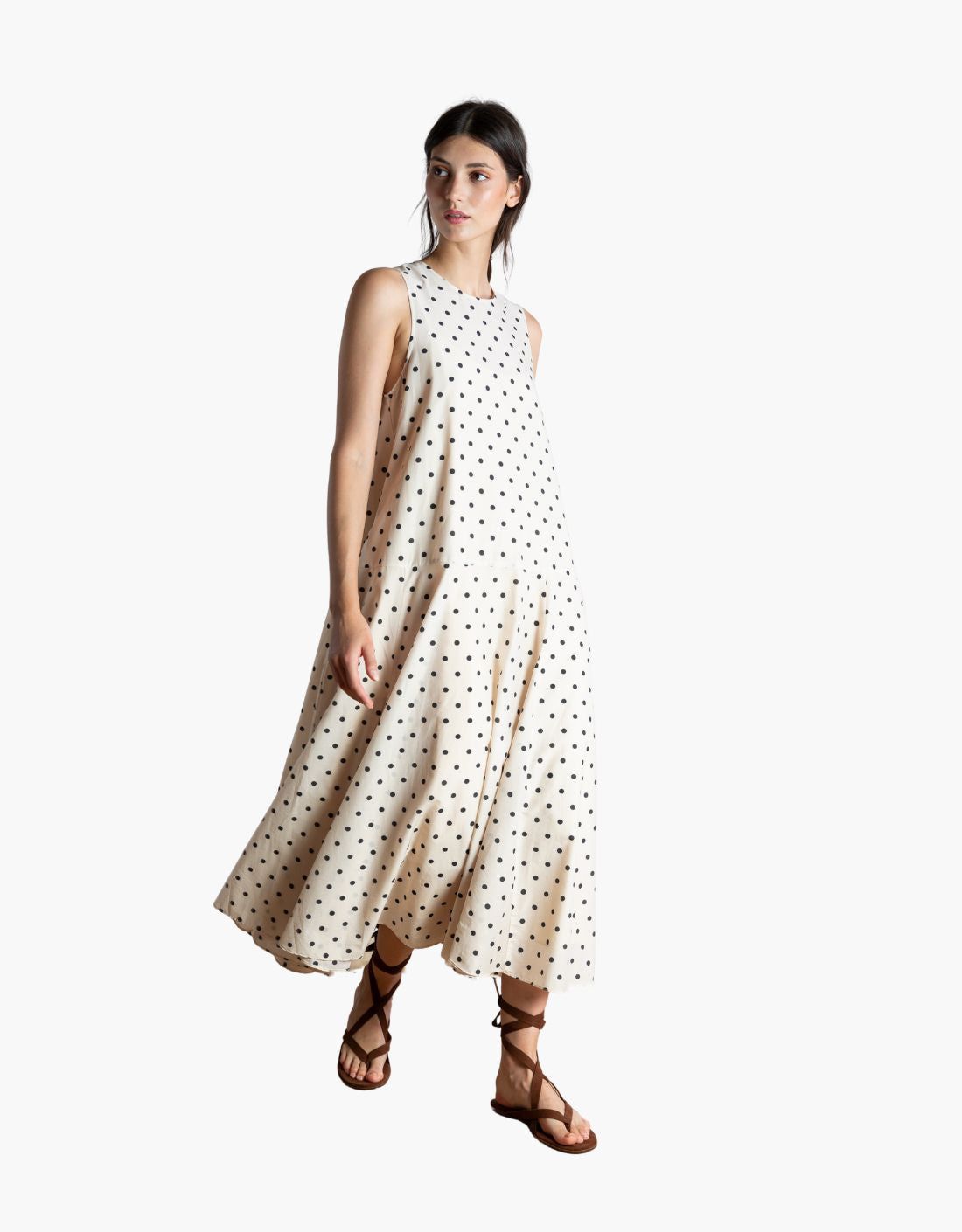 Black and white polka dot dress