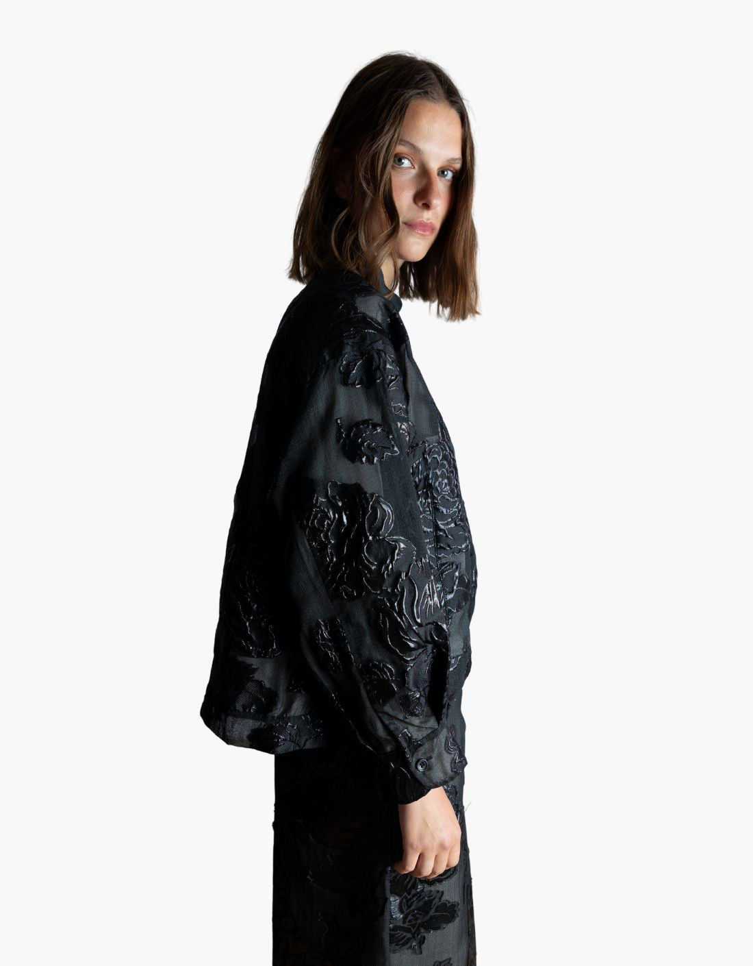 Chaqueta Brocado Negro