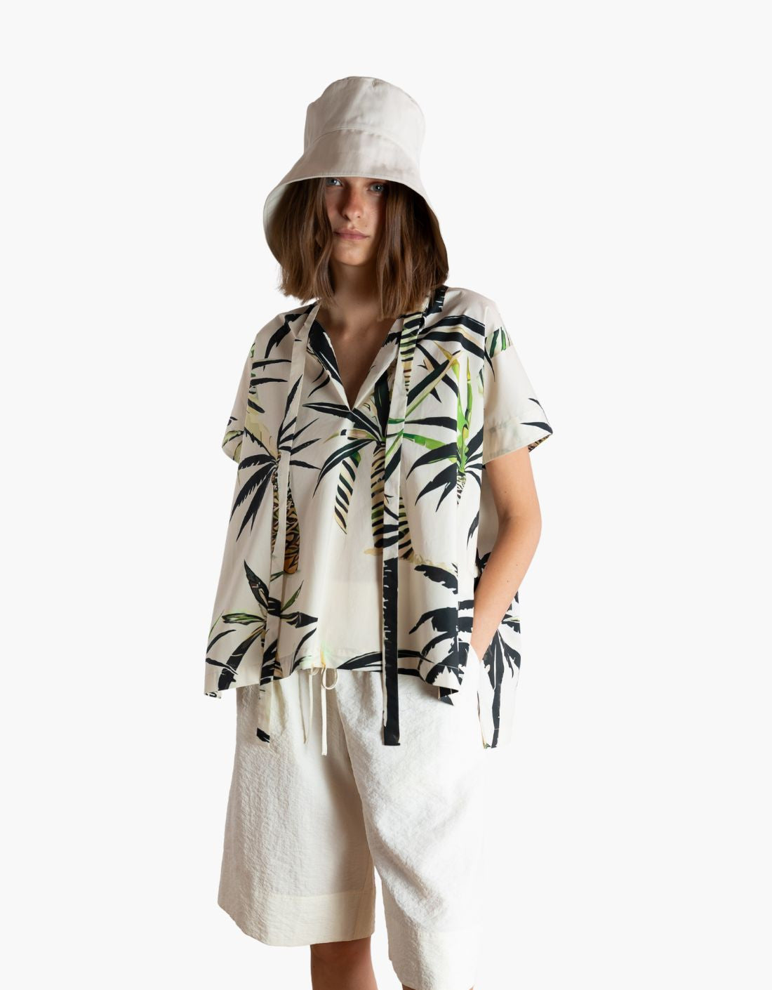 "Palm Trees" Bow Shirt