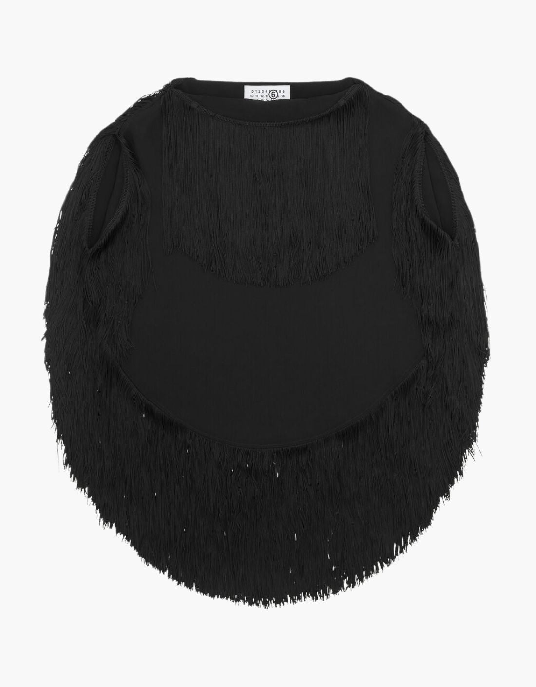 Round neck top with fringes MM6