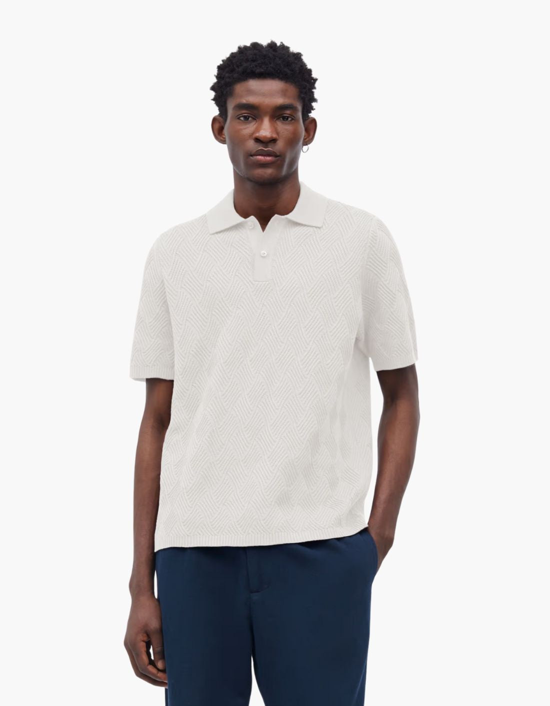 "Safinn" knitted polo shirt