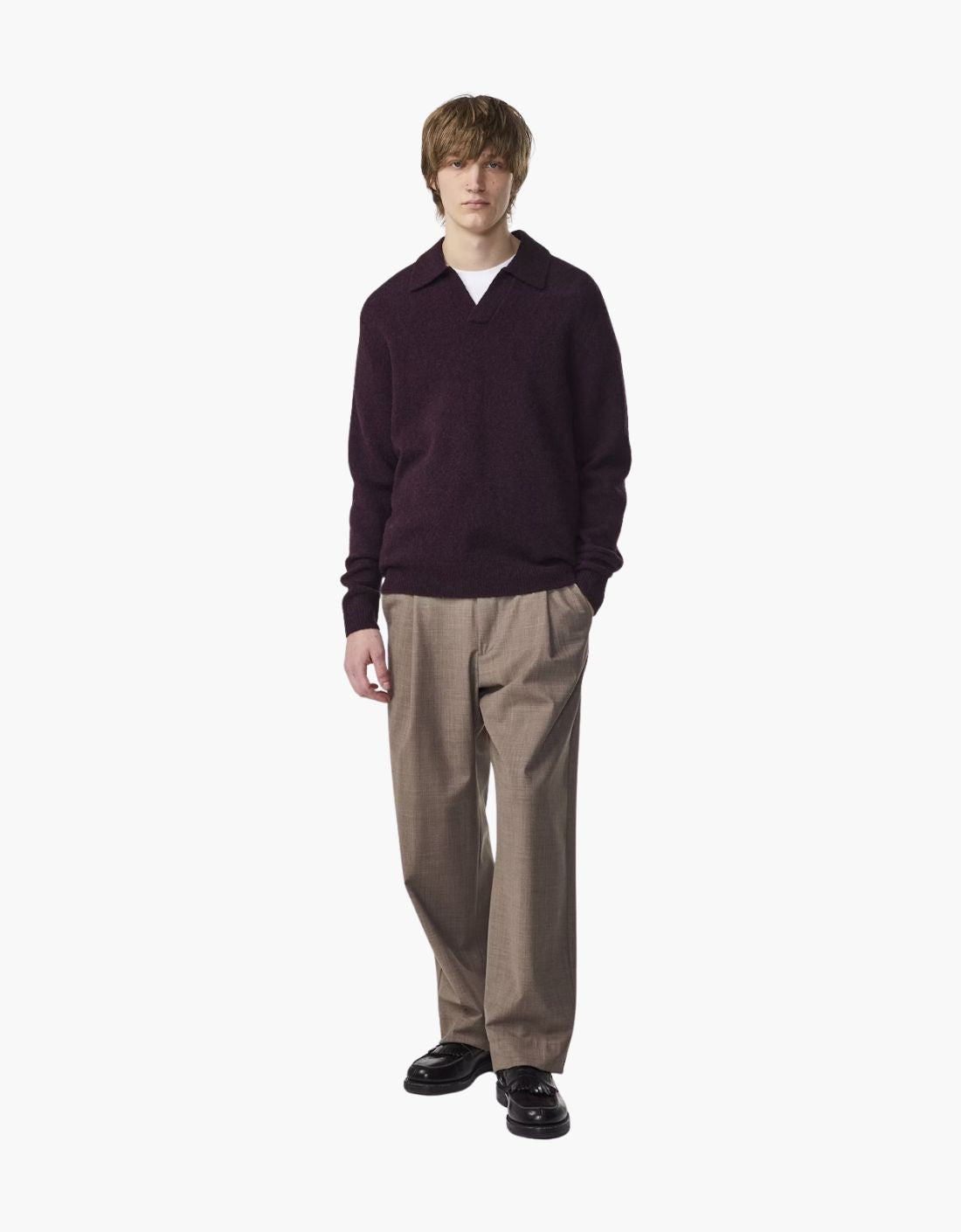 "Hope" boucle polo sweater