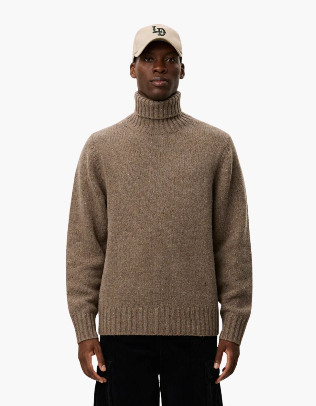 Jersey cuello vuelto "Gary" - Marrón jaspeado