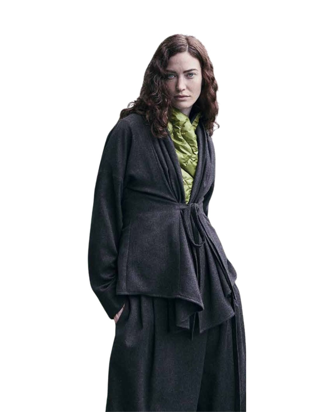 Chaqueta lana con lazo "Minute Fondente"