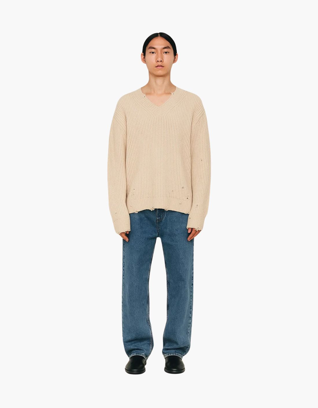 Distressed Maxi Knit Sweater - MM6