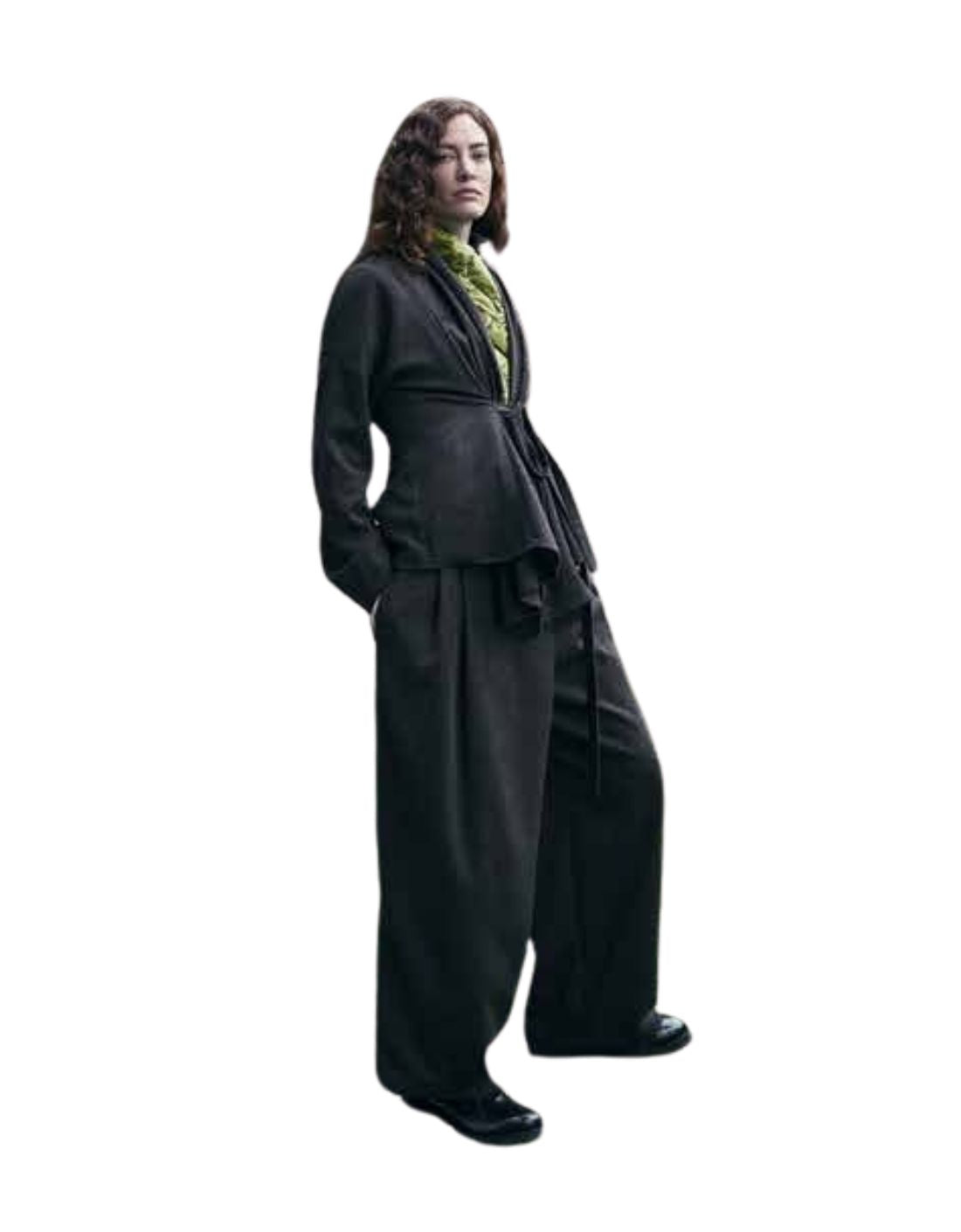 Chaqueta lana con lazo "Minute Fondente"