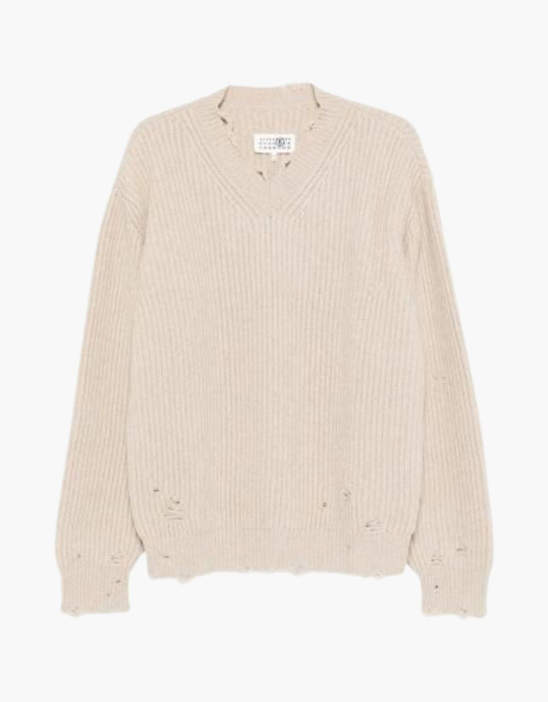 Distressed Maxi Knit Sweater - MM6