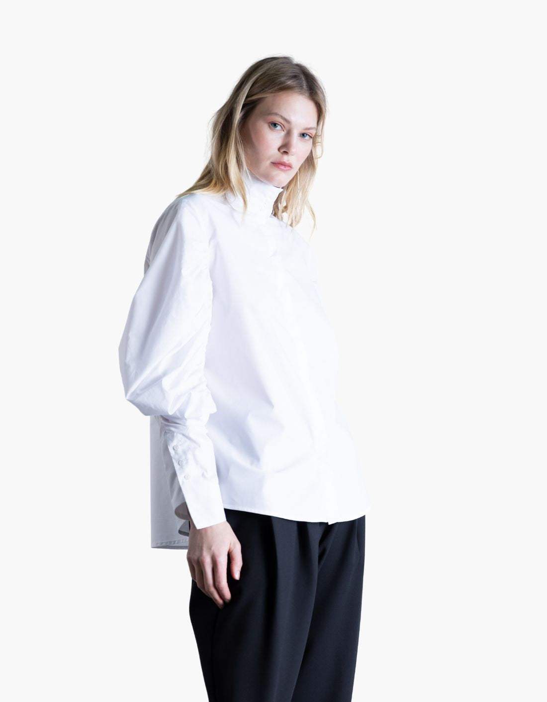 Camisa algodón popelin manga ancha