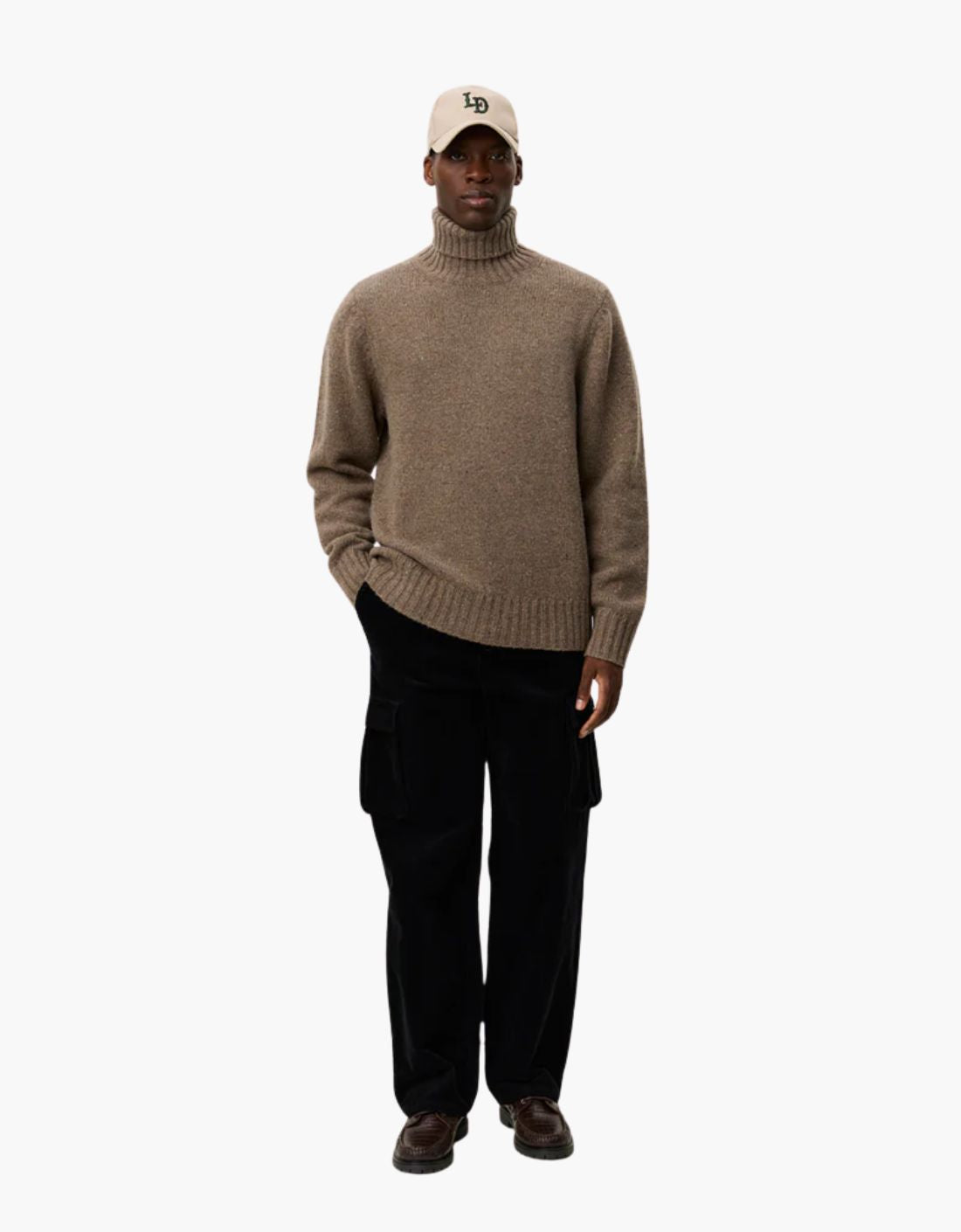 Jersey cuello vuelto "Gary" - Marrón jaspeado