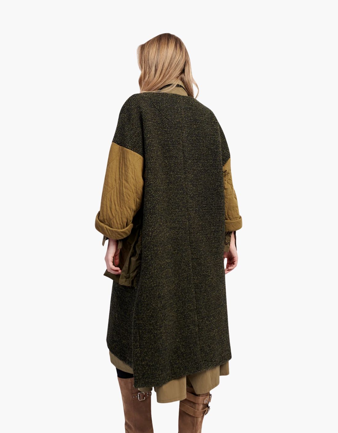 Urban Citadel maxi knit coat with padded sleeves