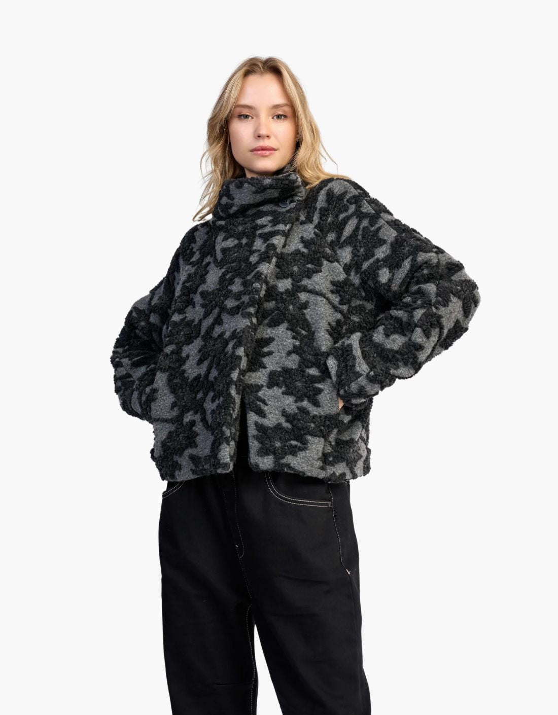 Shadow double-breasted button-down jacket