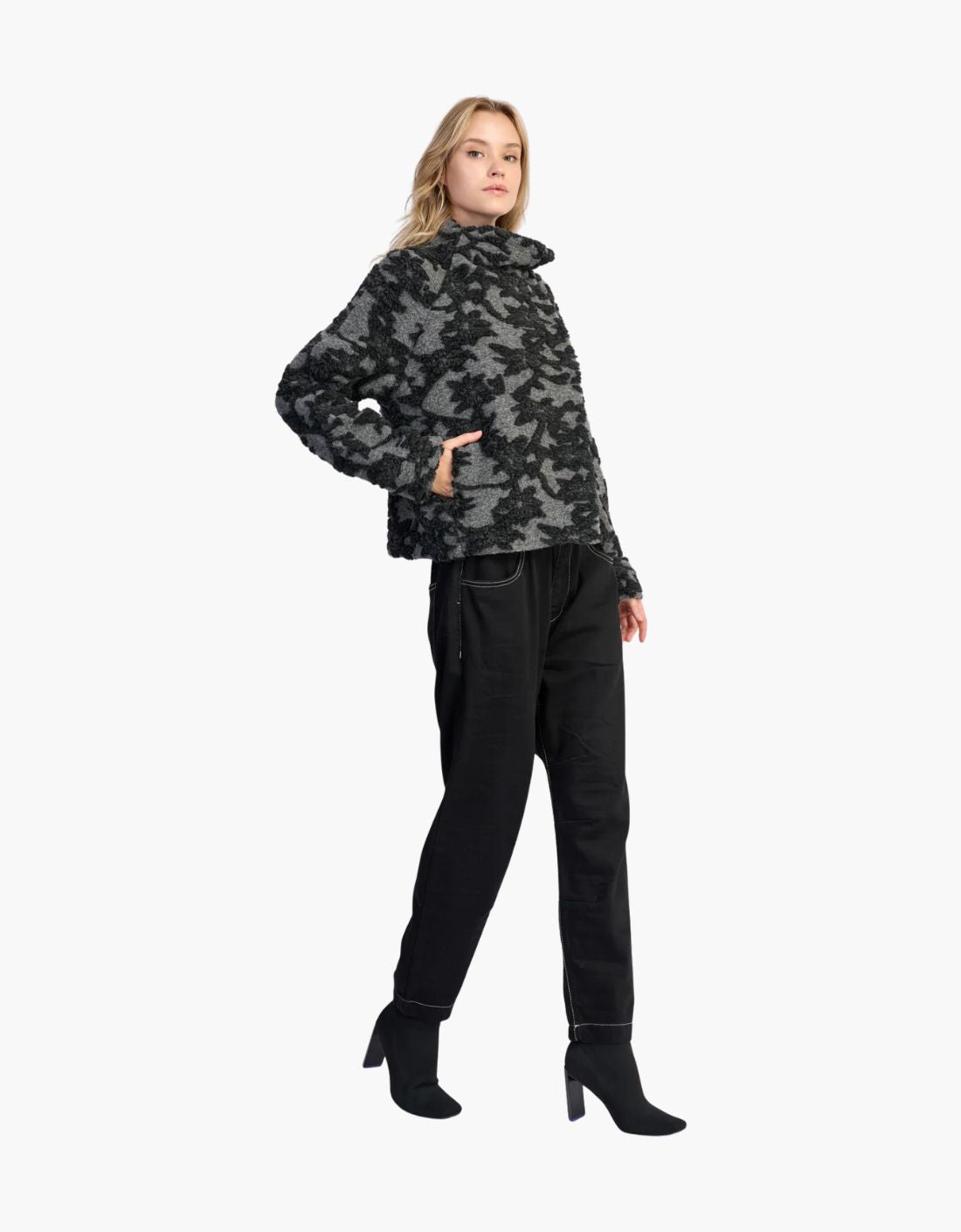 Shadow double-breasted button-down jacket