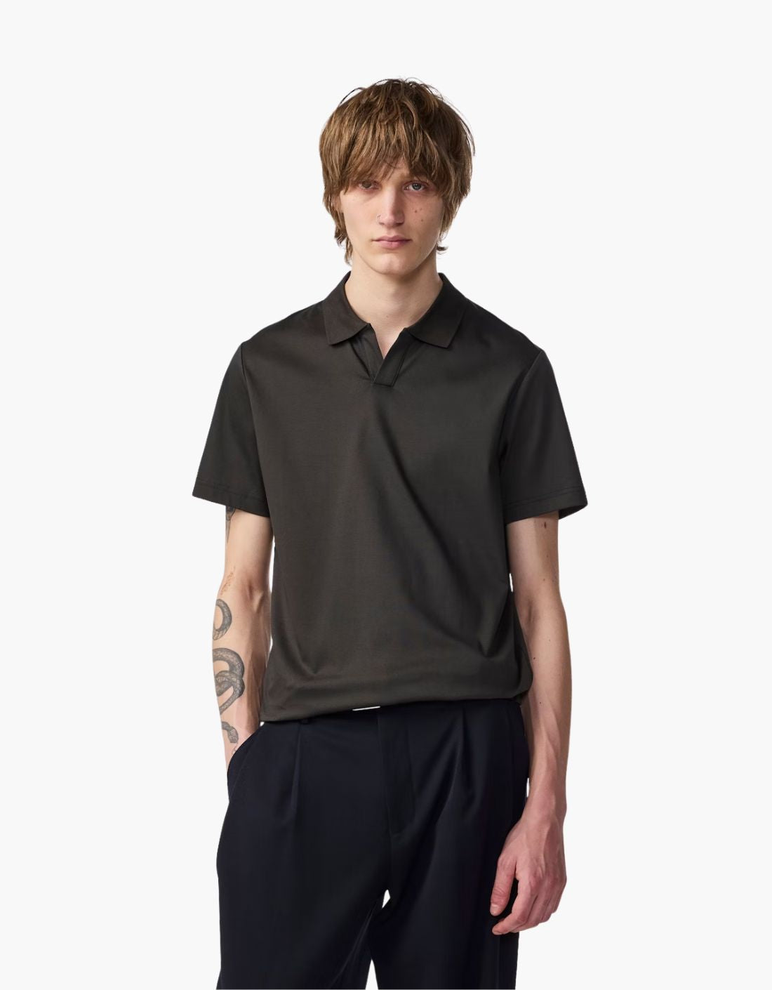 "Paul SS" open neck polo