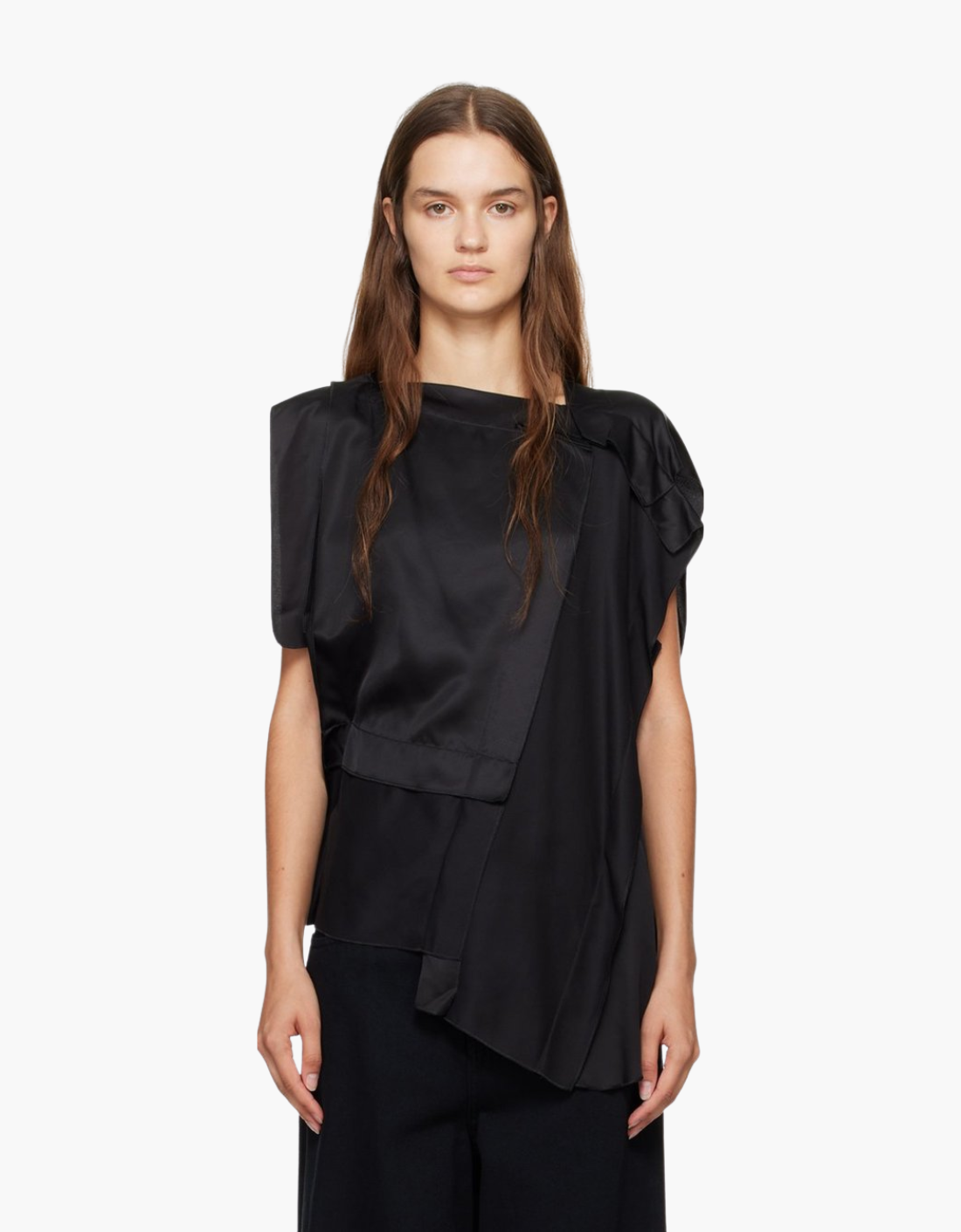 Black Asymmetrical Top - MM6