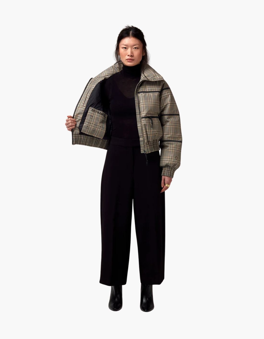 "Amaya Classic Check" quilted coat
