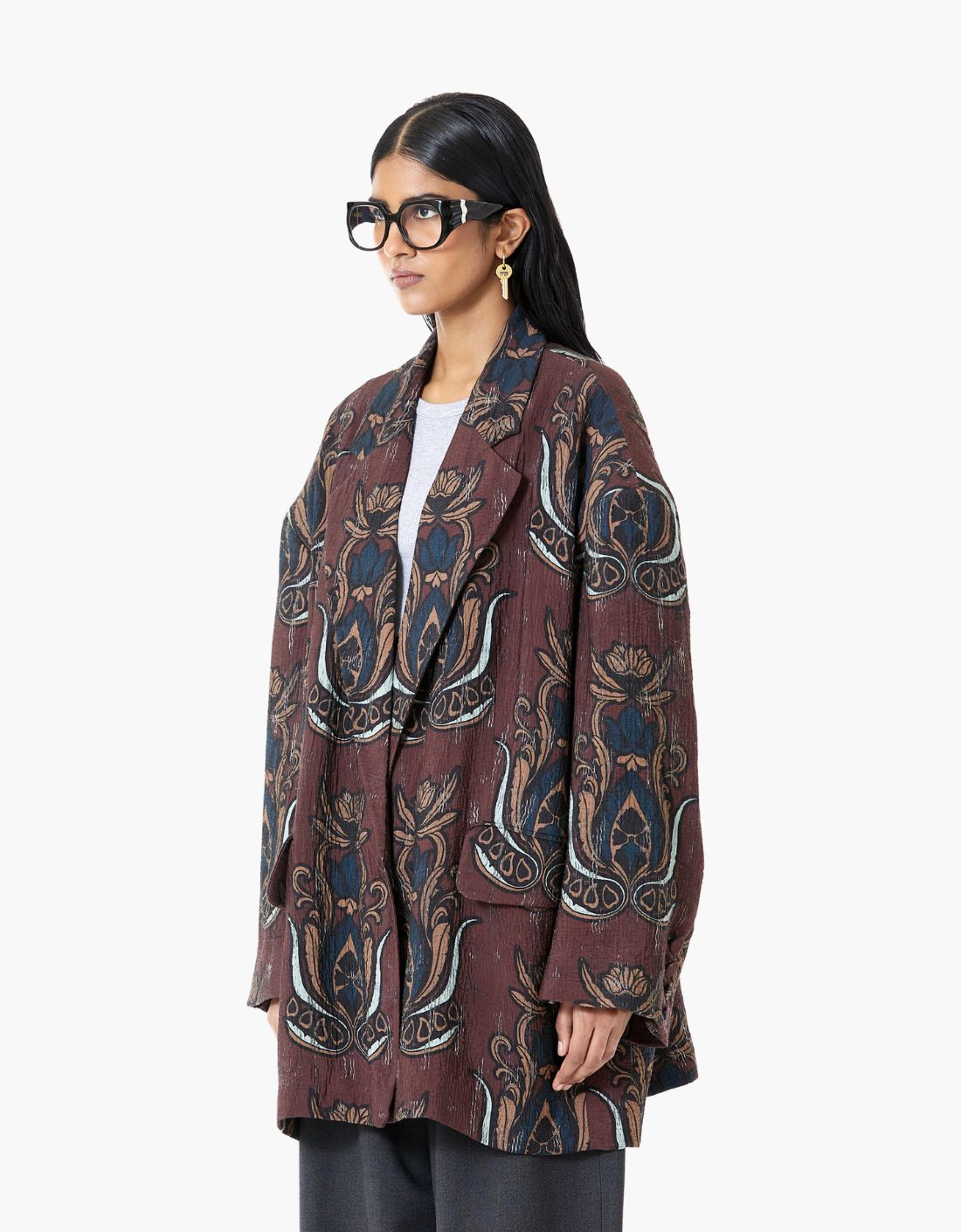Americana estampada textura rugosa "Pushpa - पुष्पा"