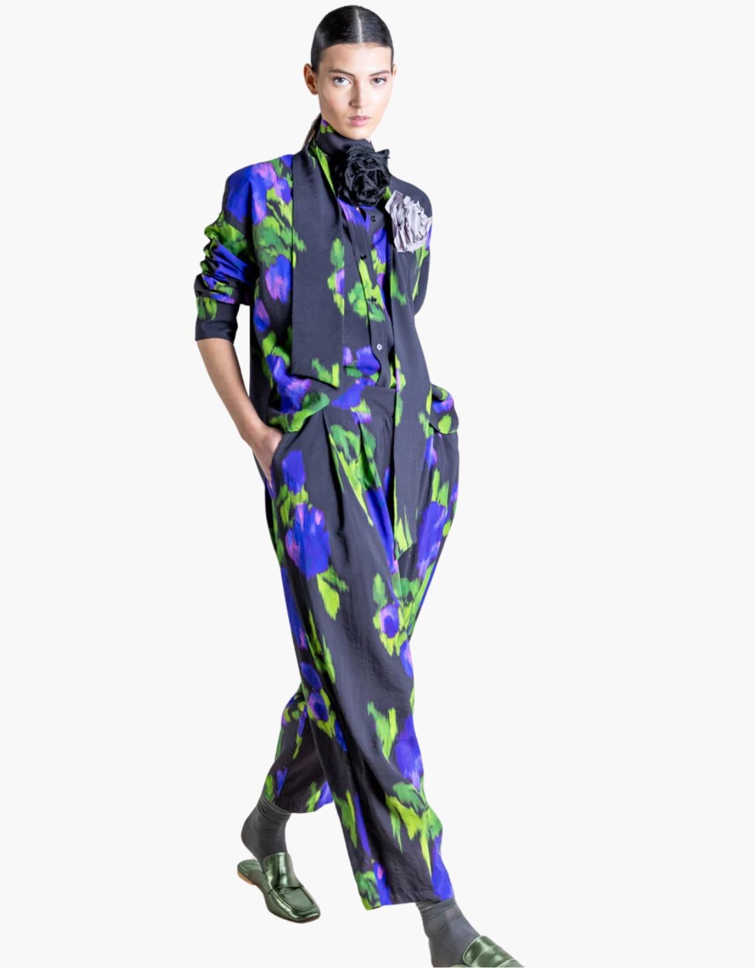Camisa printed silk