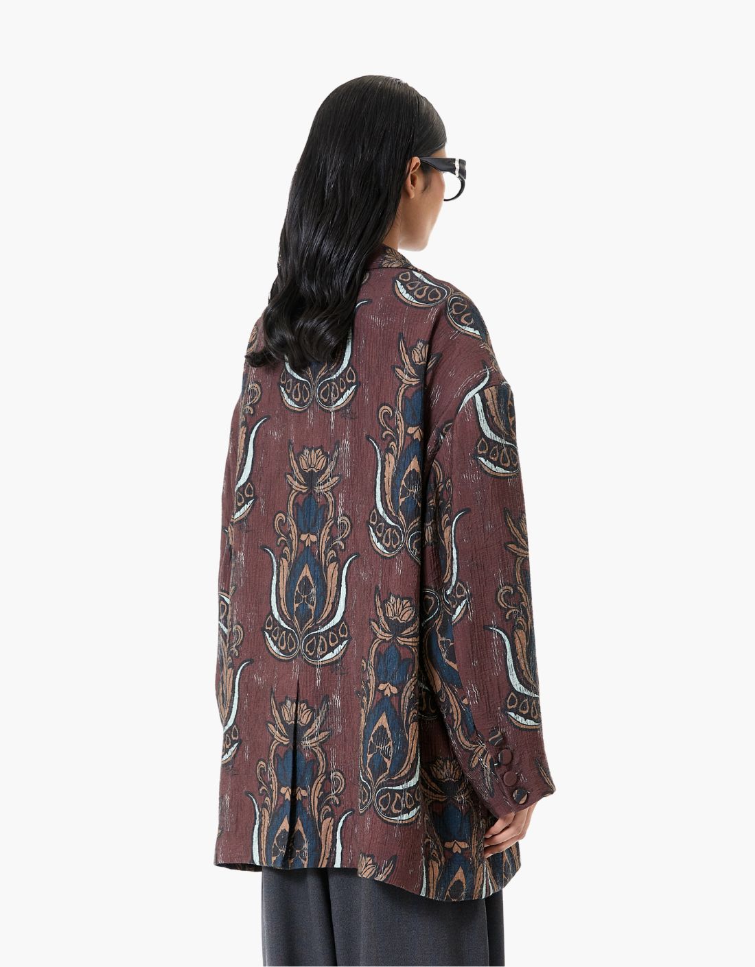 Americana estampada textura rugosa "Pushpa - पुष्पा"