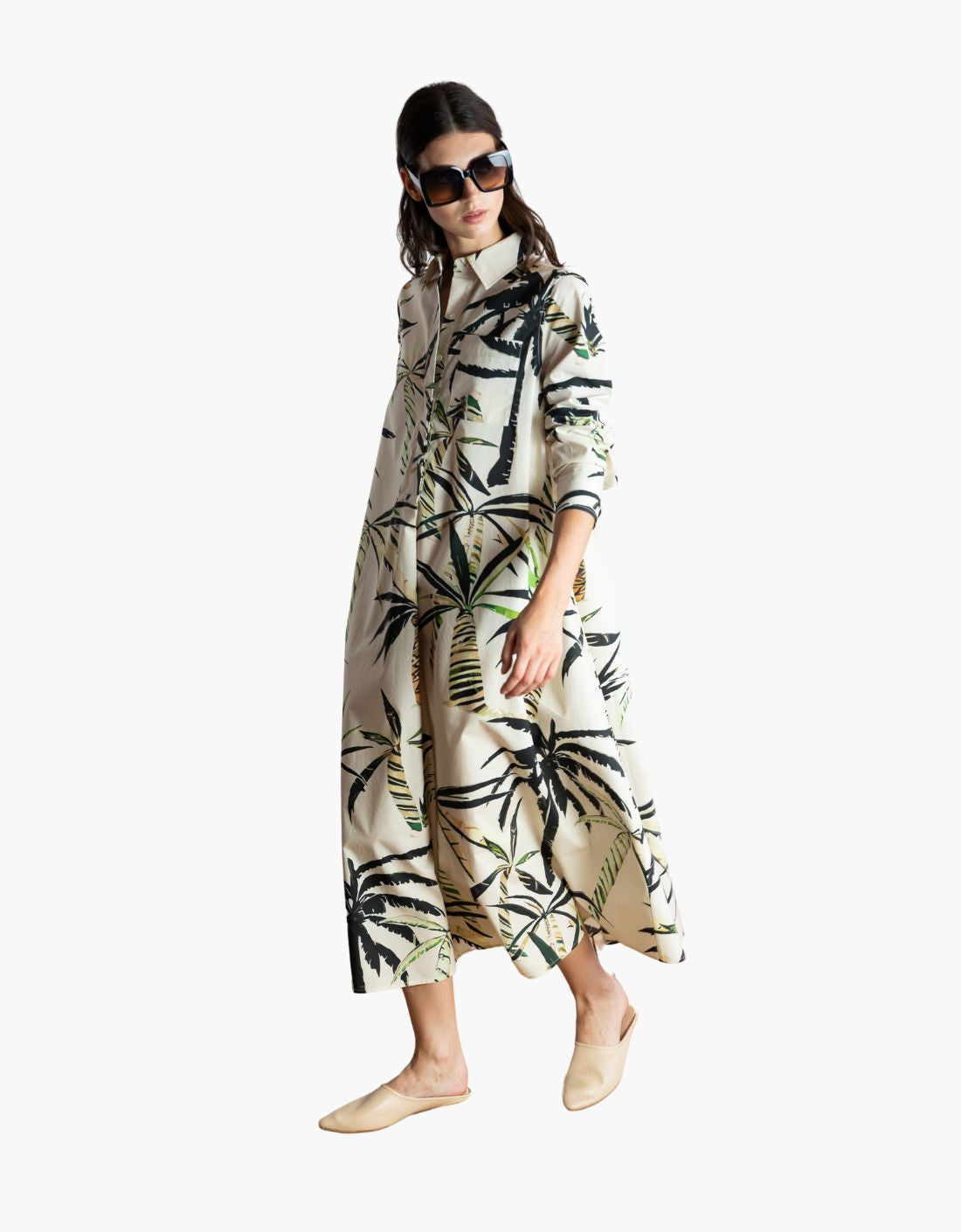 Vestido "Palmeras" manga larga