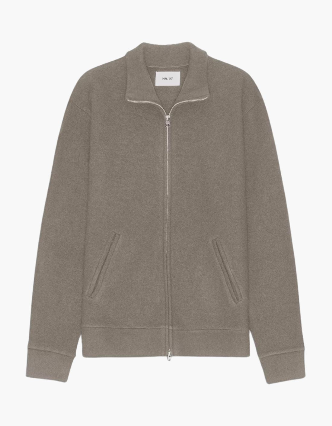 Chaqueta lana merino con cremallera "Boiled"