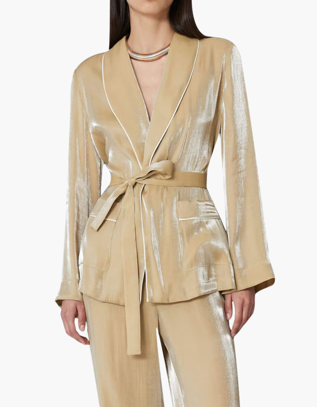Chaqueta "Tessuto Wet" Gold