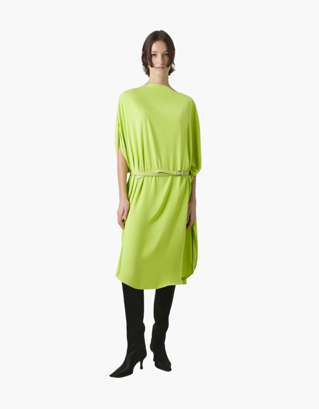 Vestido MM6 Verde Neón con Cinturón