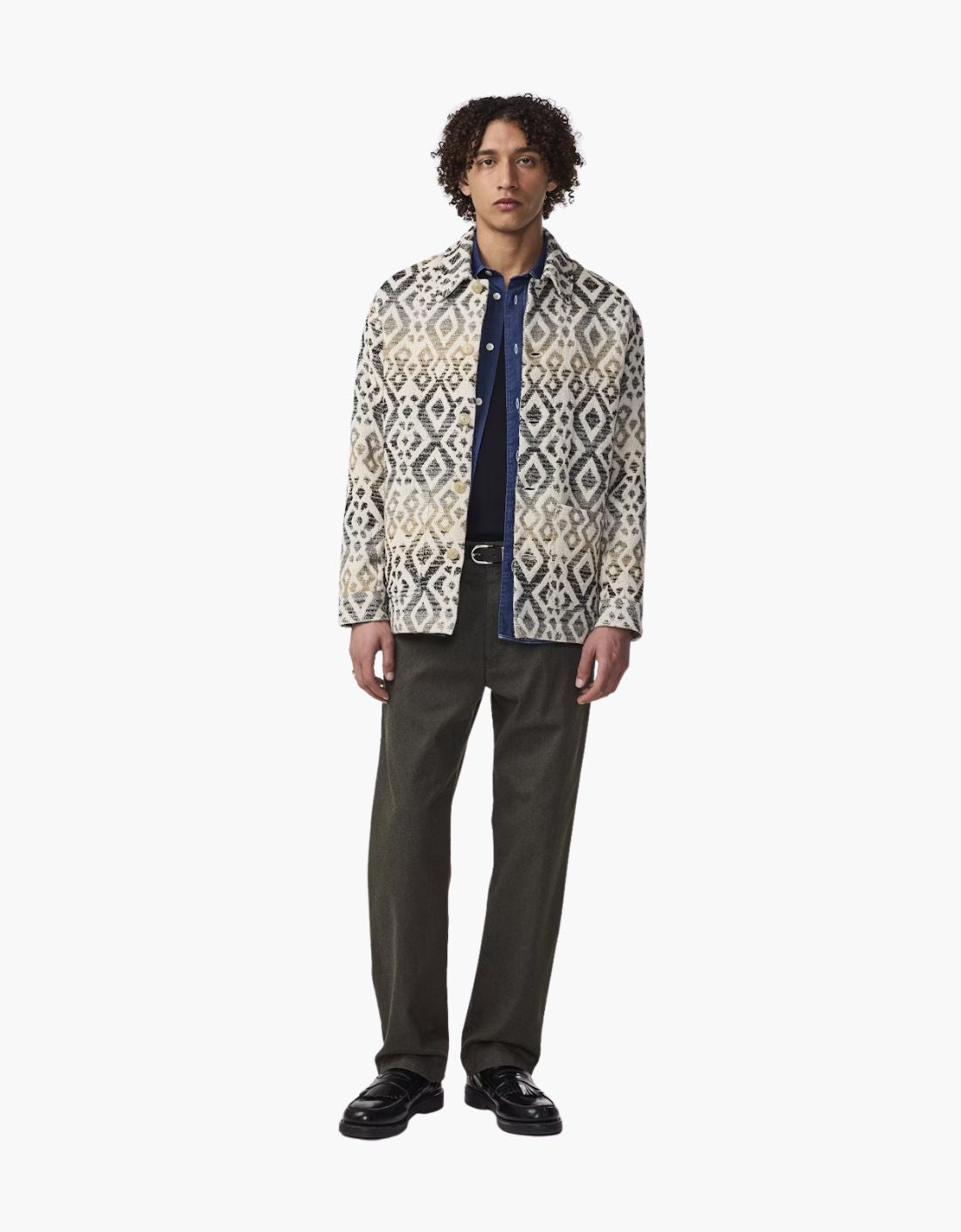 Sobrecamisa minimalista en jacquard "Blaze"