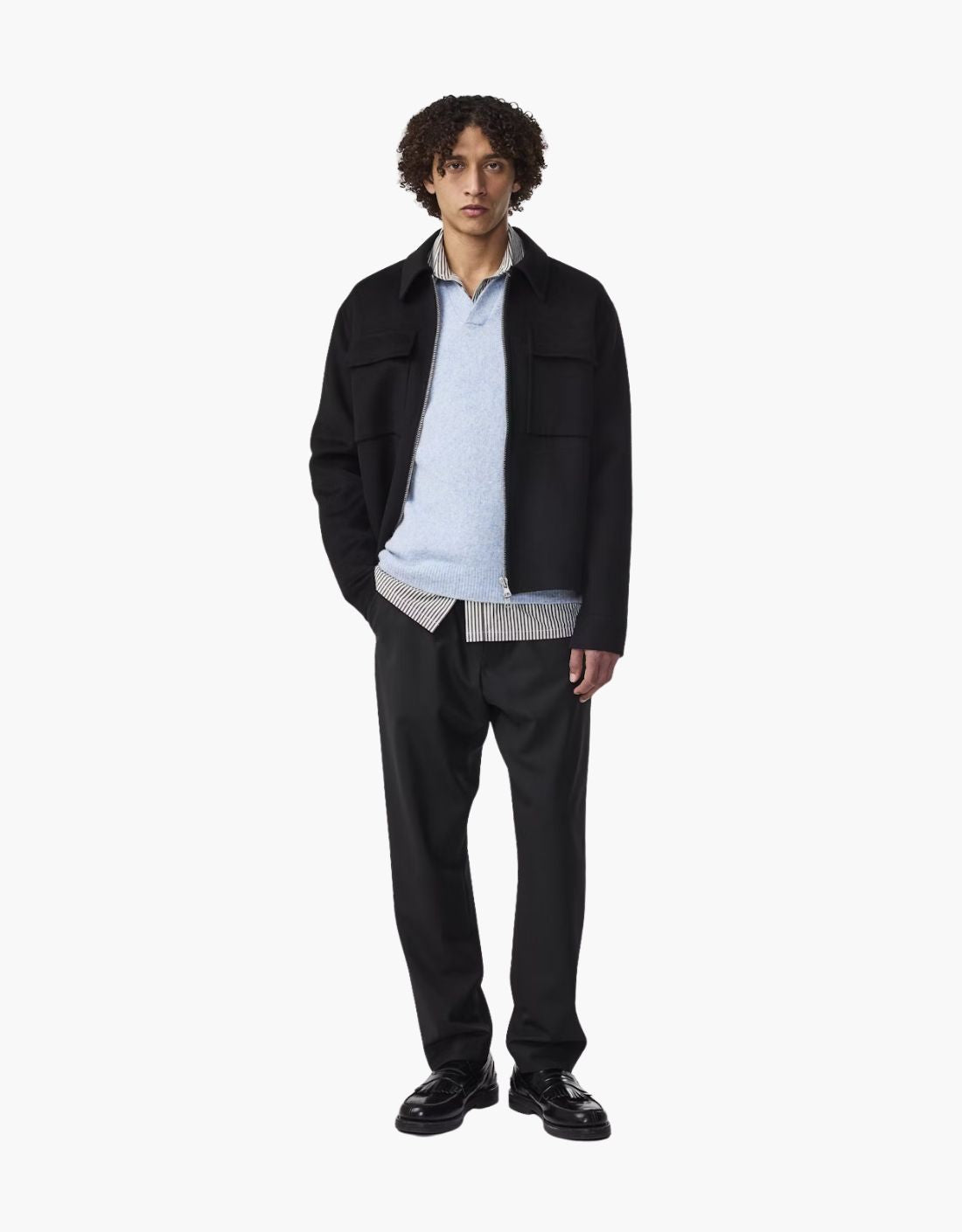 Chaqueta corta en lana cepillada "Alban"