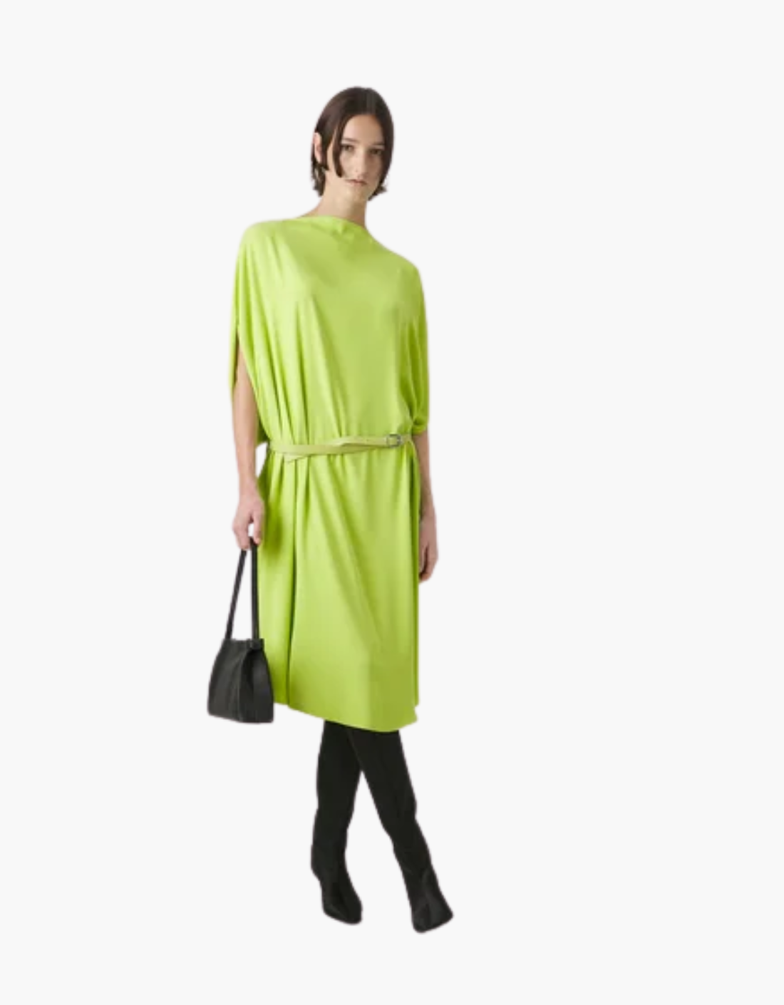 Vestido MM6 Verde Neón con Cinturón