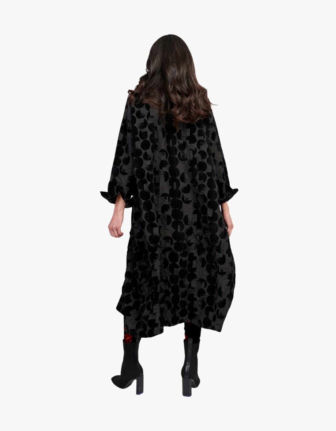 Vestido camisero en tafetán arrugado "Crescent"