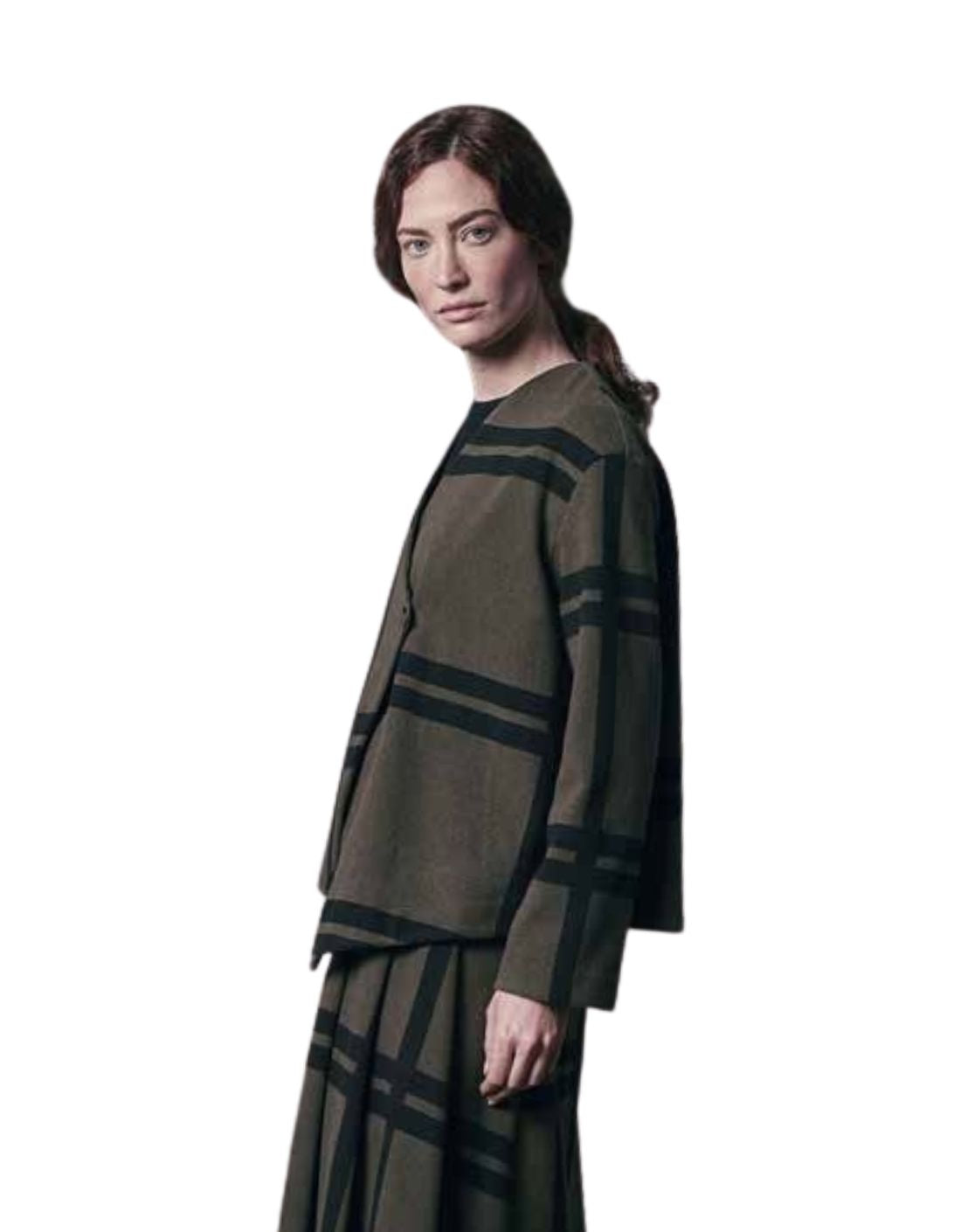 Chaqueta asimetrica botón "Maxicheck Brush"