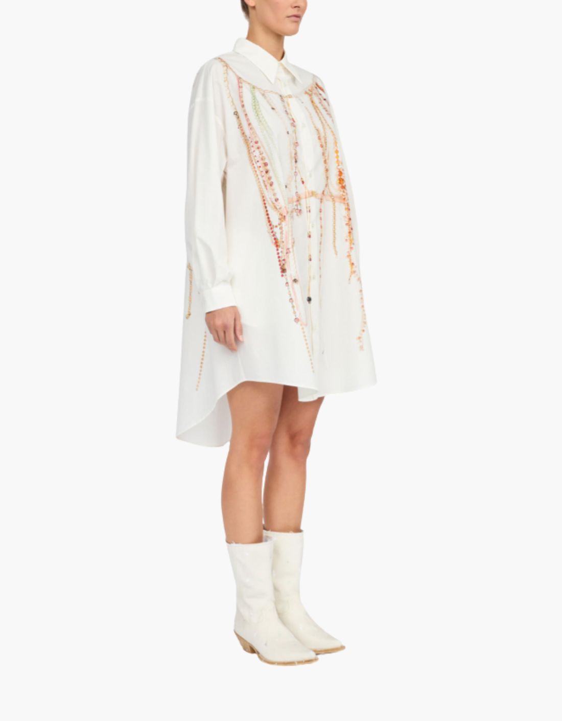 Vestido camisero print perlas "Jewelry" - MM6