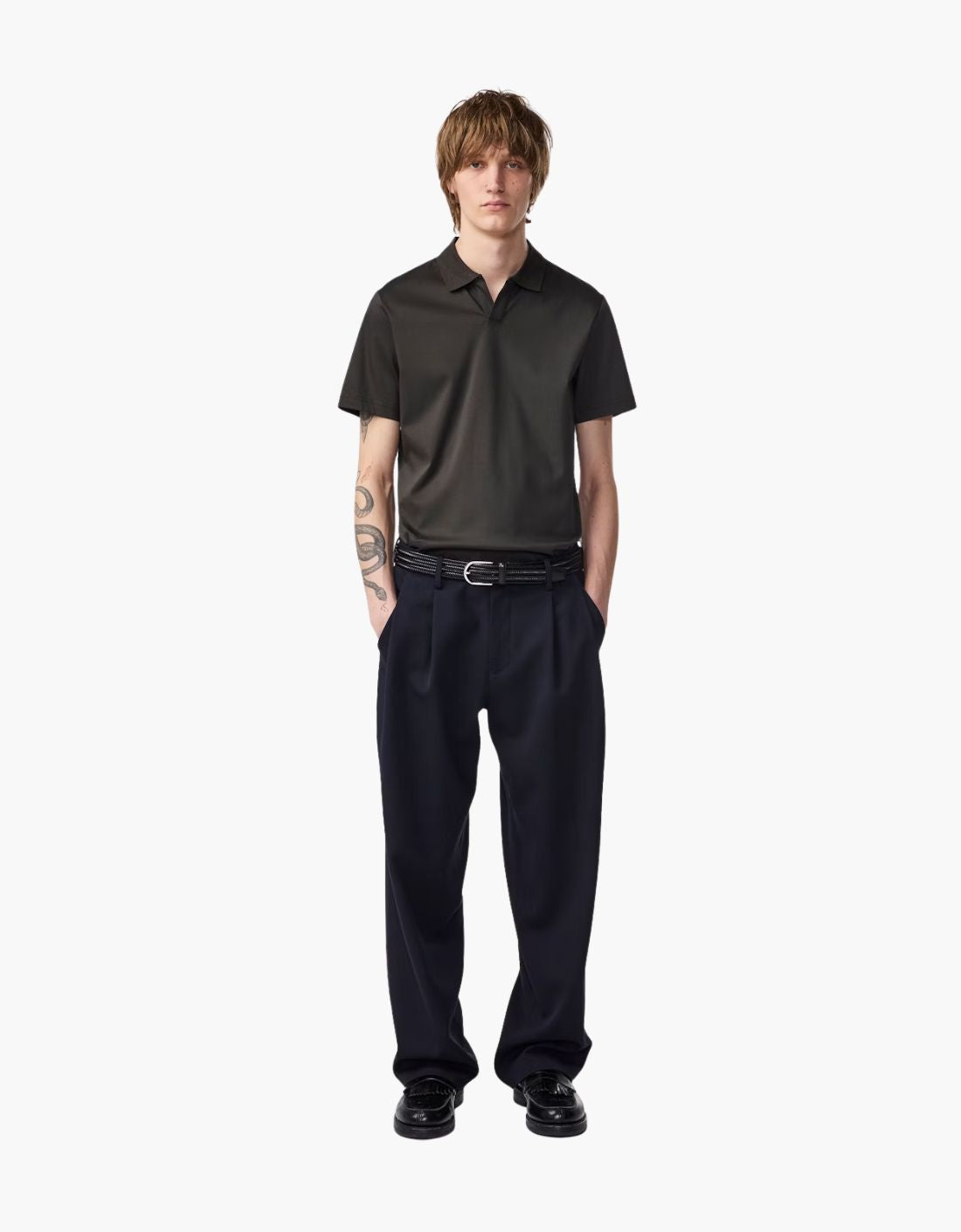 "Paul SS" open neck polo