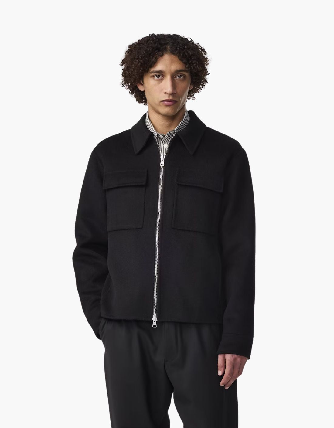 Chaqueta corta en lana cepillada "Alban"