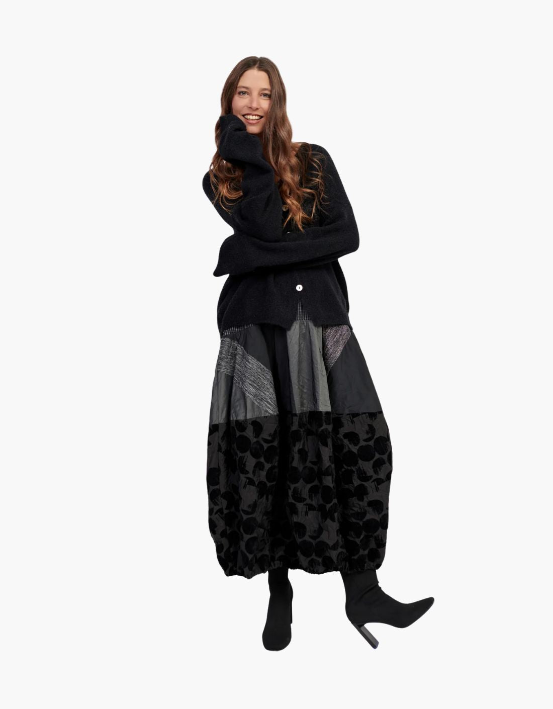 Falda maxi en patchwork de tejidos "Cocoon Mix"