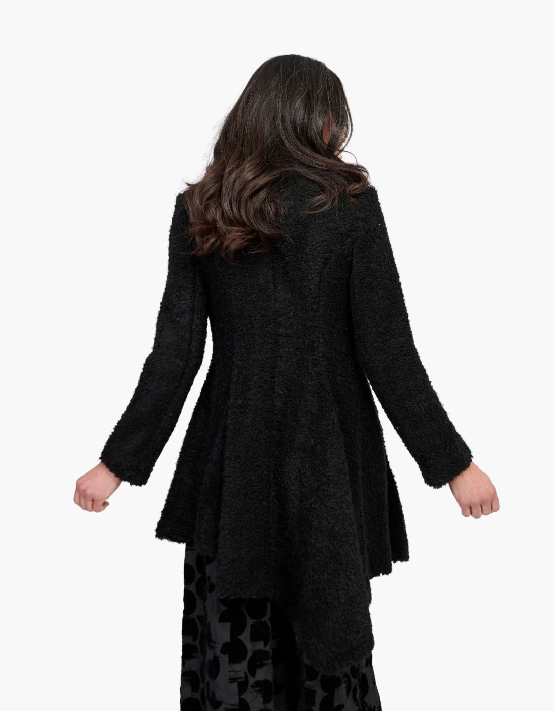 Chaqueta bouclé cuello terciopelo "Roses"