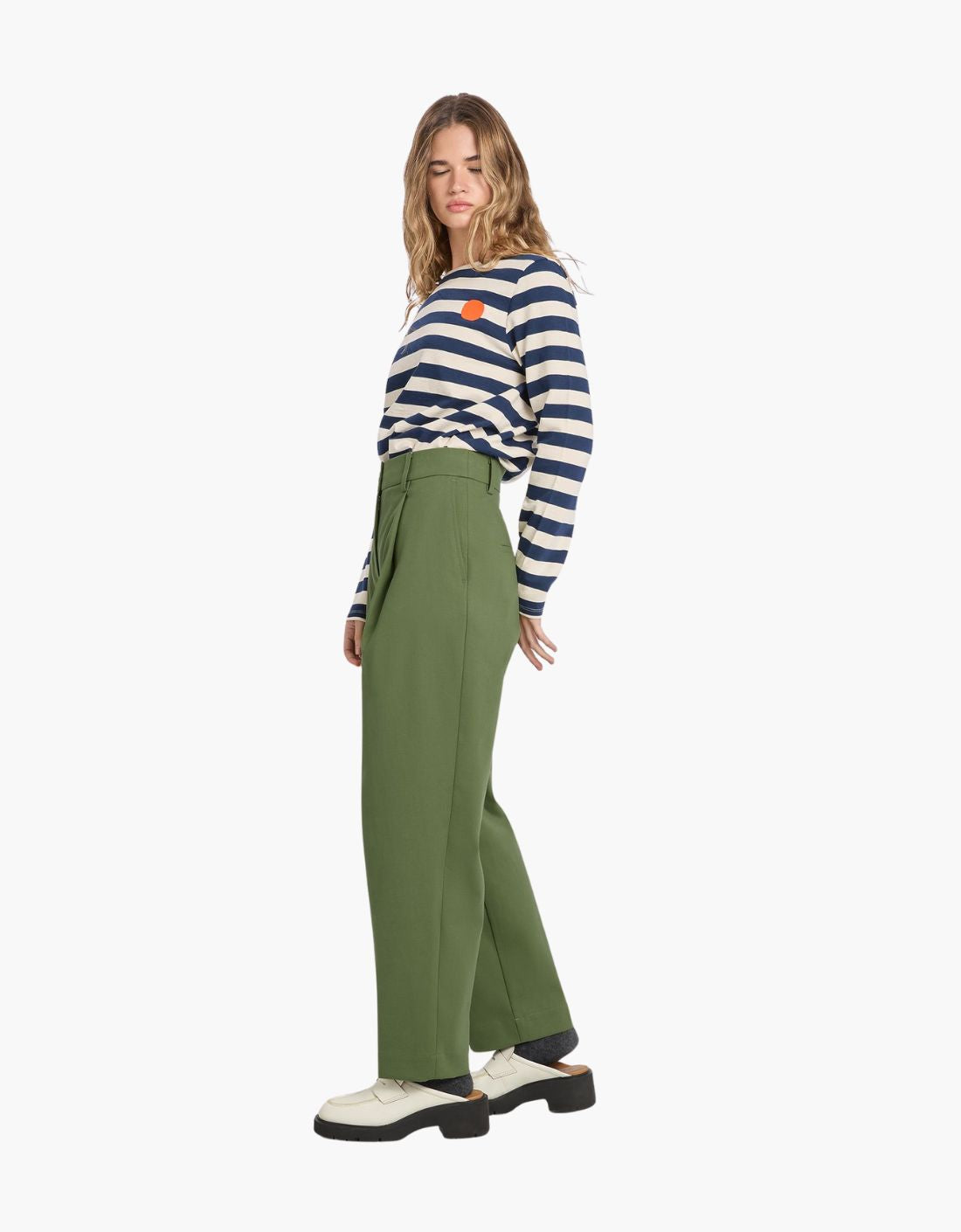 Pantalon tiro alto pinzas "Marina"
