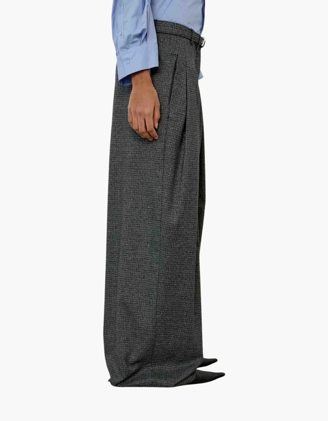 Pantalon cuadros con cinturón "Gioia"