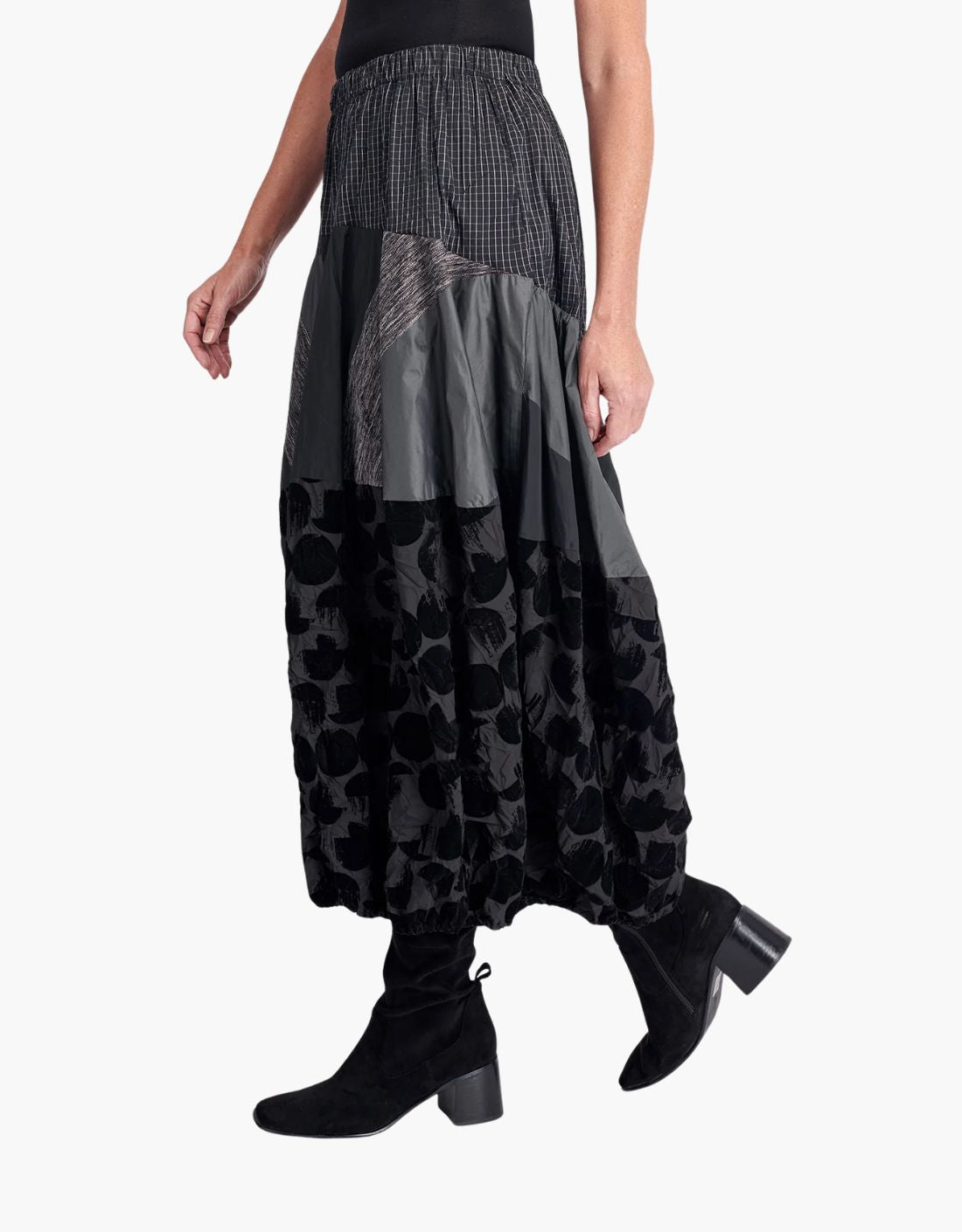 Falda maxi en patchwork de tejidos "Cocoon Mix"