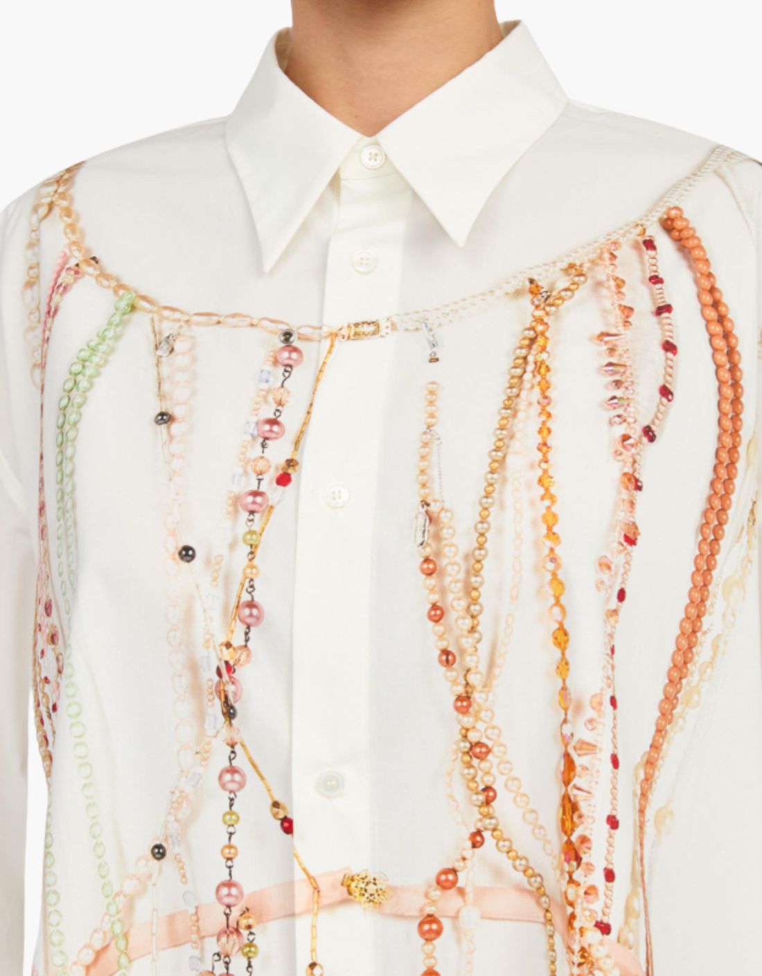 Vestido camisero print perlas "Jewelry" - MM6
