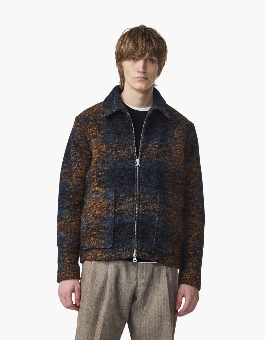 Chaqueta jacquard mezcla lana pesada "Gael"