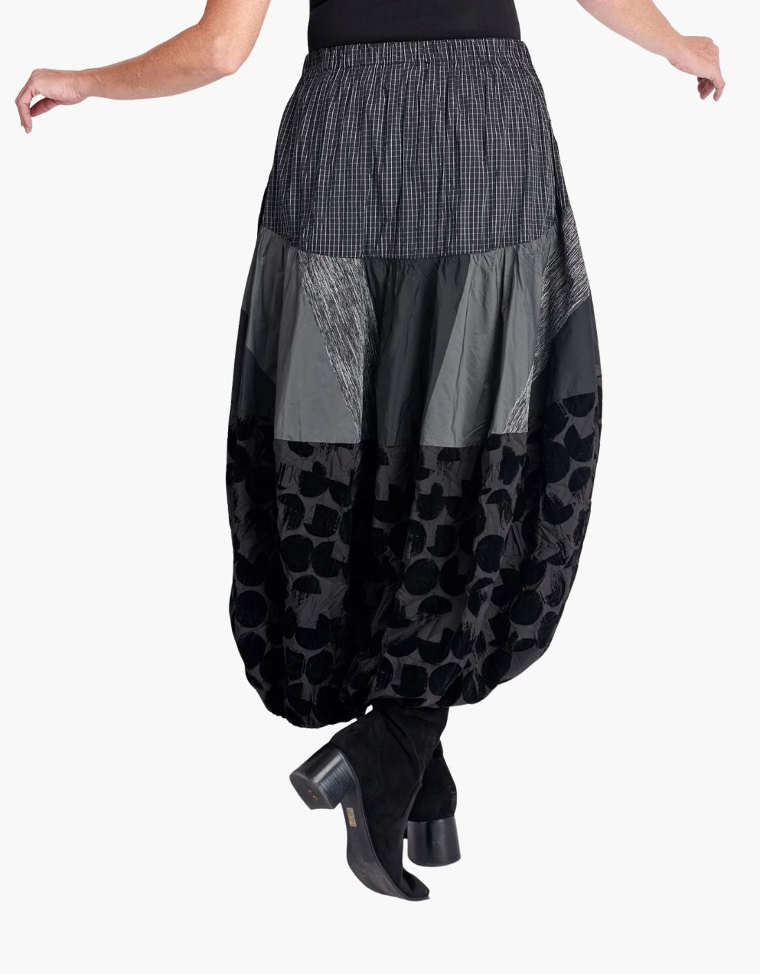Falda maxi en patchwork de tejidos "Cocoon Mix"